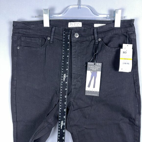 Sofia Vergara Melisa High Rise Flare Jeans Womens Size 14 Denim Stretch Black - Picture 8 of 11